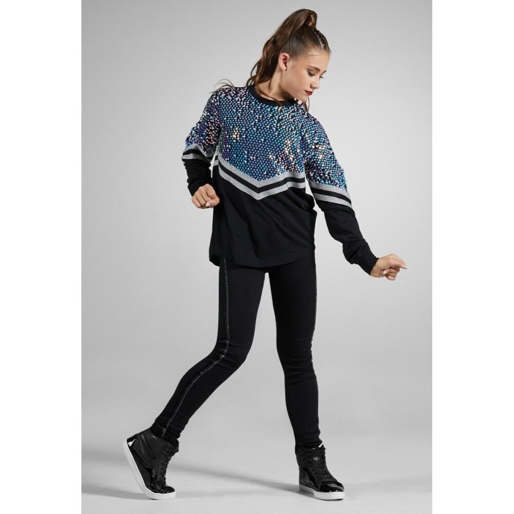Weissman Balera Long Sleeve Sequin Hologram Long Sleeve Jersey Women Size M